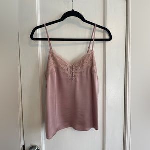 Abercrombie & Fitch Lace Trim Satin Cami Dusty Rose Size Small